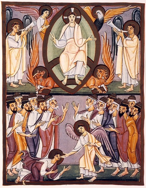 BambergApocalypseFolio047vJubilationOverFallOfBabylon