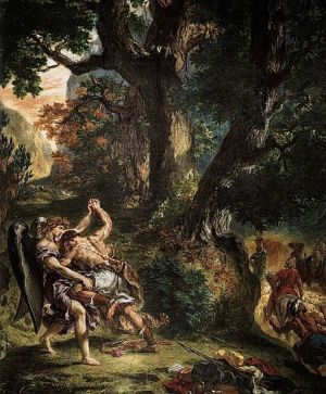 495px-Eugène_Delacroix_-_Jacob_Wrestling_with_the_Angel_(detail)_-_WGA06221